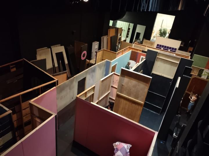 A bird's eye view of the Haunt maze, built by theatre tech students in October 2023. (Courtesy of Xander Shorts) 