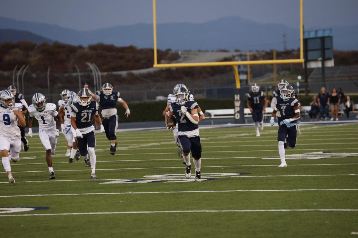 Osos came away victorious against Alta Loma High School, leaving them 3-0 in league prior to playing Sultana High School, (LOHS Yearbook)