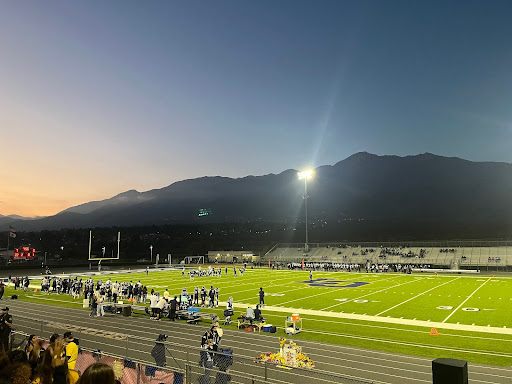 The LOHS Football Field under the Friday Night Lights. 