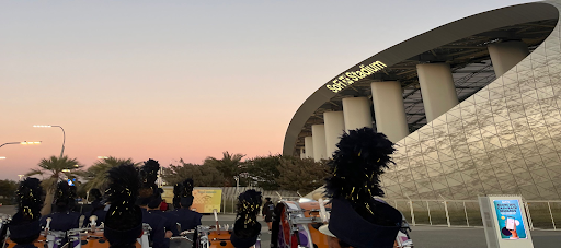 The Los Osos High School Regiment perform at SoFi Stadium.