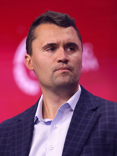 Charlie Kirk mid-debate.
