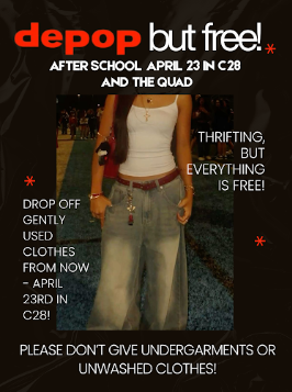 Depop BUT FREE is a great way to give students new clothes for summer!